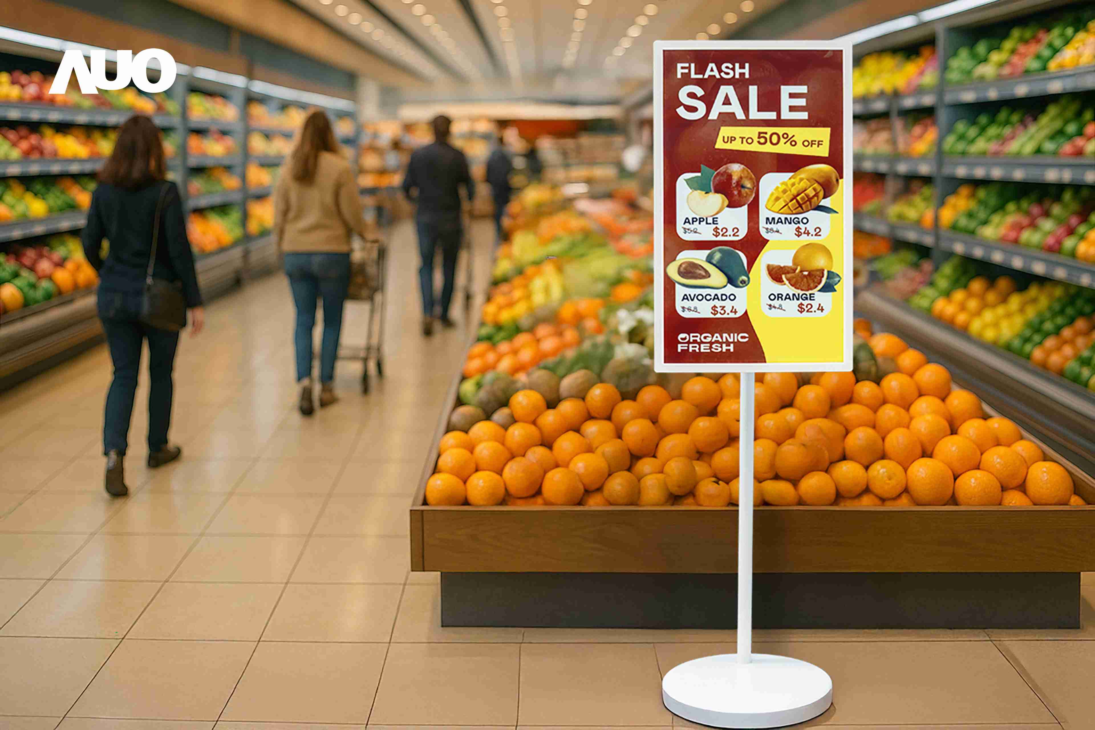 达擎首亮相低功耗、、全彩的〝aecoPost电子纸解决方案〞，，仅在更新画面时需要微量的电力驱动，，，无需布建电线的便捷设计，，使其可灵活应用、、、、随意置放，，，并可透过云端或行动装置app，，轻松管理及排程广告内容，，，晋升店头营销利器。。